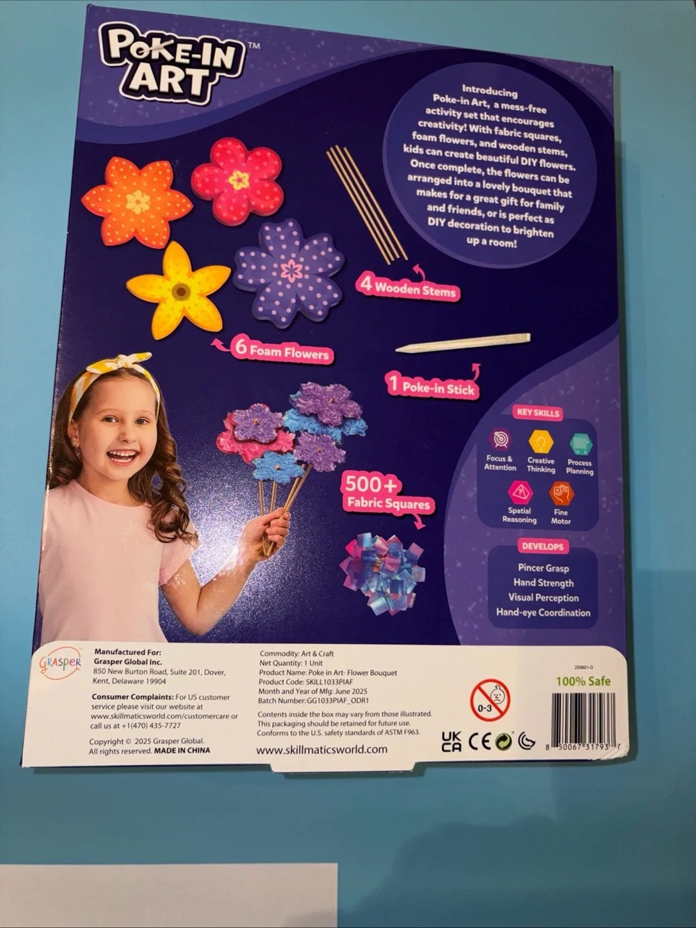 Skillmatics Poke-In Art Flower Bouquet craft kit Sealed